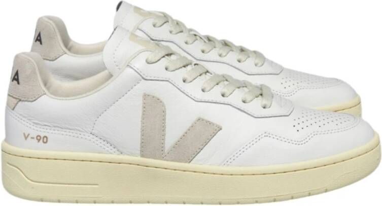 Veja Witte V90 Sneakers Biologisch Leer White Dames