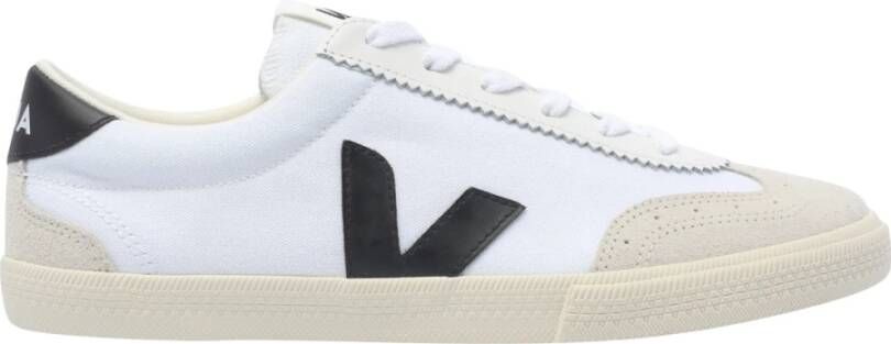 Veja Witte Volley Sneakers Stof Leer Rubber White Heren