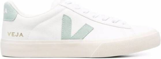 Veja Witte groene leren Campo sneakers White Dames