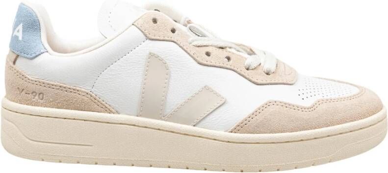 Veja Witte Lichtblauwe Leren Sneakers White Dames