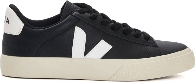 Veja Zwart Wit Leren Sneakers Aw24 Black Dames