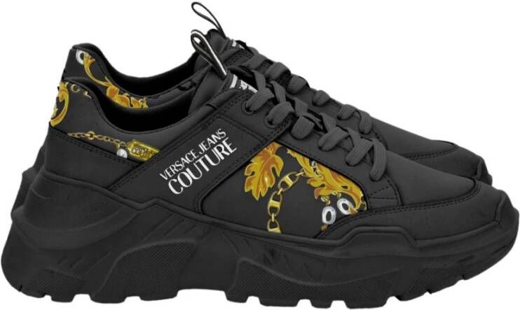 Versace Barok Print Zwarte Sneakers Black Heren