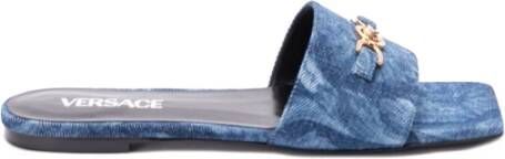 Versace Blauwe Denim Mules Blue Dames