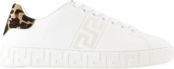 Versace Canvas Sneakers Wit Ronde Neus White Dames