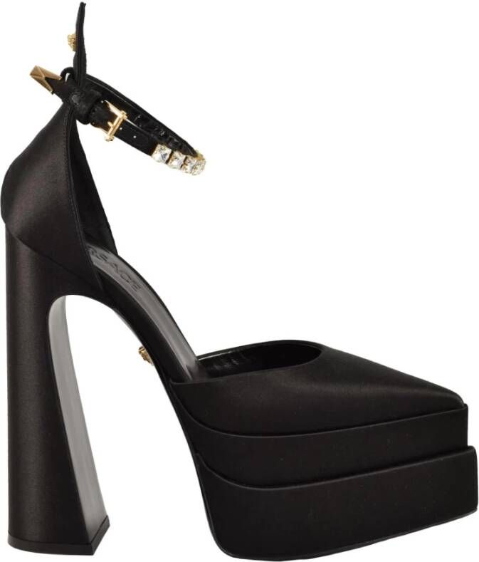 Versace Collectie Schoenen van Polyester en Leer Black Dames