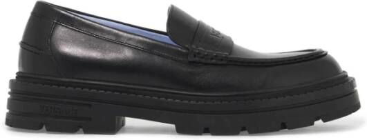 Versace Geëtst Logo Leren Loafers Black Heren