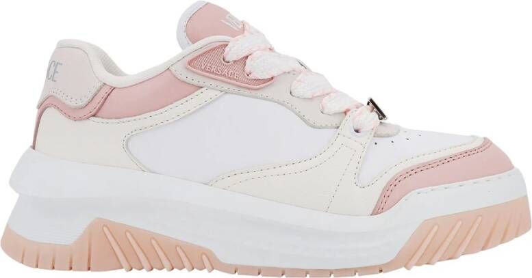 Versace Greca Detail Leren Sneakers White Dames