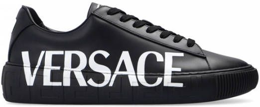 Versace Low Top Sneakers with Logo Zwart Heren