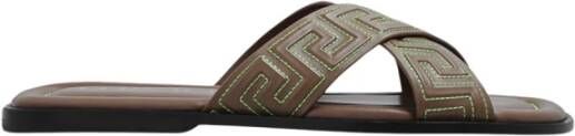 Versace Greca Kruisband Sandalen Brown Heren