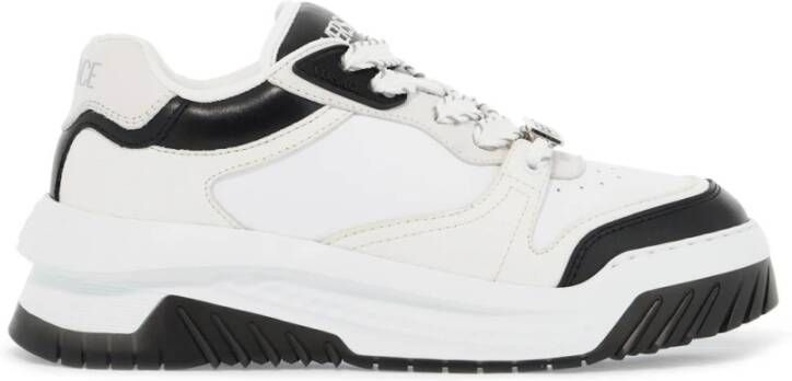 Versace Griekse Stijl Leren Sneakers White Dames