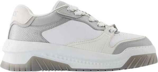 Versace Grijze Leren Sneakers Odissea Stijl Gray Heren