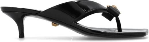 Versace Patentleren Ribbon Thong Mules Black Dames