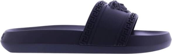 Versace Rubberen Slides met Greca-motief en Medusa-hoofd Black Heren