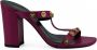 Versace Paarse Kalfsleren Hoge Hak Sandalen Purple Dames - Thumbnail 1