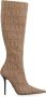 Versace Jacquard Stoffen Kniehoge Laarzen Beige Dames - Thumbnail 1