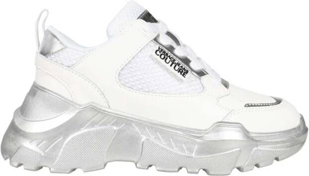 Versace Jeans Couture Contrasterende lage sneakers White Dames