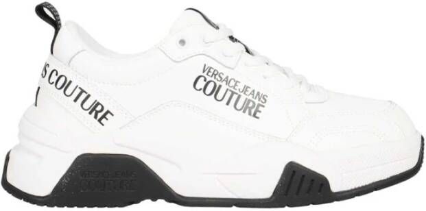 Versace Jeans Couture Contrasterende lage sneakers White Heren