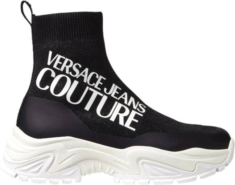 Versace Jeans Couture Gebreide+Gecoate Hiker Sneakers Black Dames