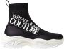 Versace Jeans Couture Gebreide+Gecoate Hiker Sneakers Black Dames - Thumbnail 1