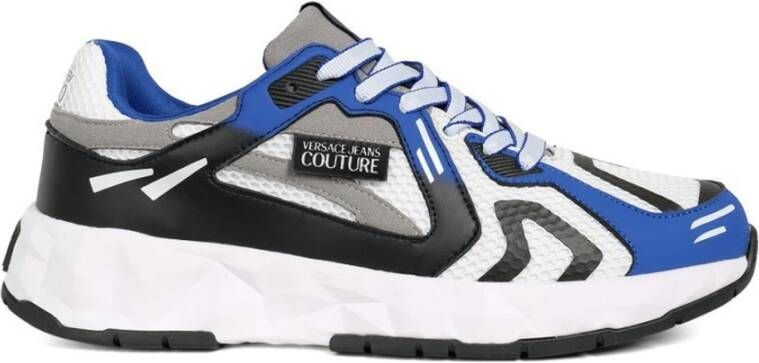 Versace Jeans Couture Grijze Suède Sneakers met Rubberen Logo Blue Dames