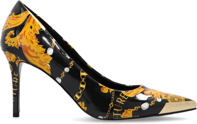 Versace Jeans Couture Zwarte Hak Pumps voor Glamoureuze Outfits Black Dames