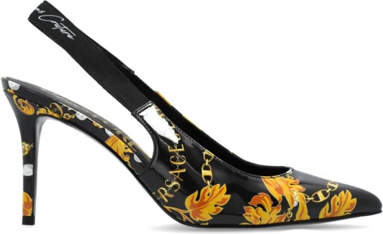 Versace Jeans Couture Zwarte Pumps voor Vrouwen Multicolor Dames