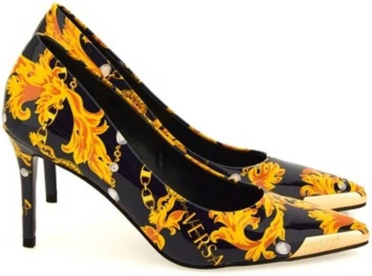 Versace Jeans Couture Zwarte Pumps voor Vrouwen Multicolor Dames