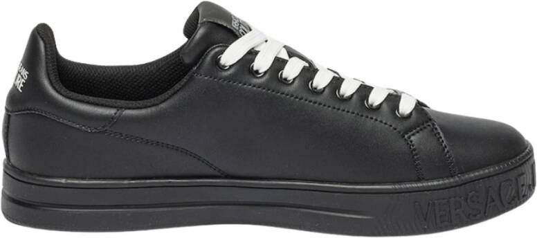 Versace Jeans Couture Lage Leren Sneakers Zwart Black Heren