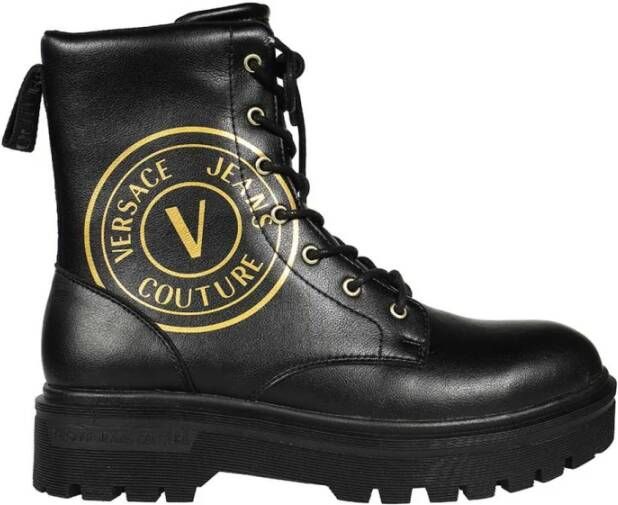 Versace Jeans Couture Leren enkellaarzen Black Heren