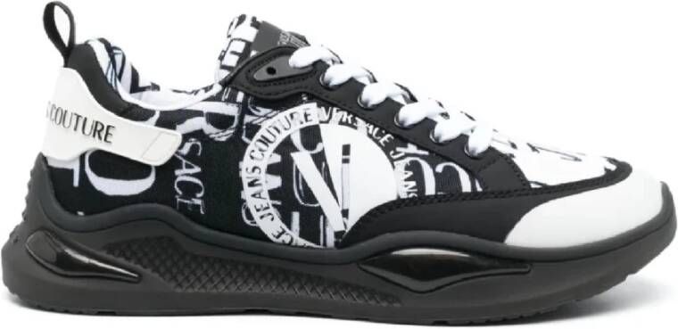 Versace Jeans Couture Logo Print Lage Sneakers voor Heren Black Heren