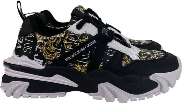 Versace Jeans Couture Barokke printen sneakers en over de hele man 73Ya3Si2-Zs481 Goud Goud Zwart Heren