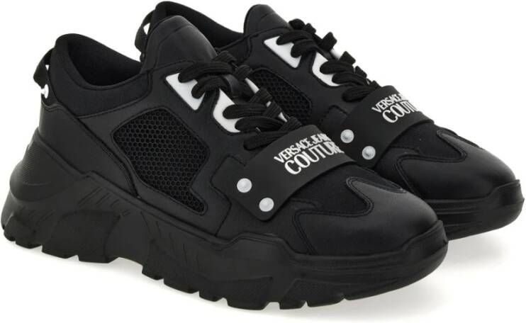 Versace Jeans Couture Luxe Herensneakers met Nylon en Leer Black Heren