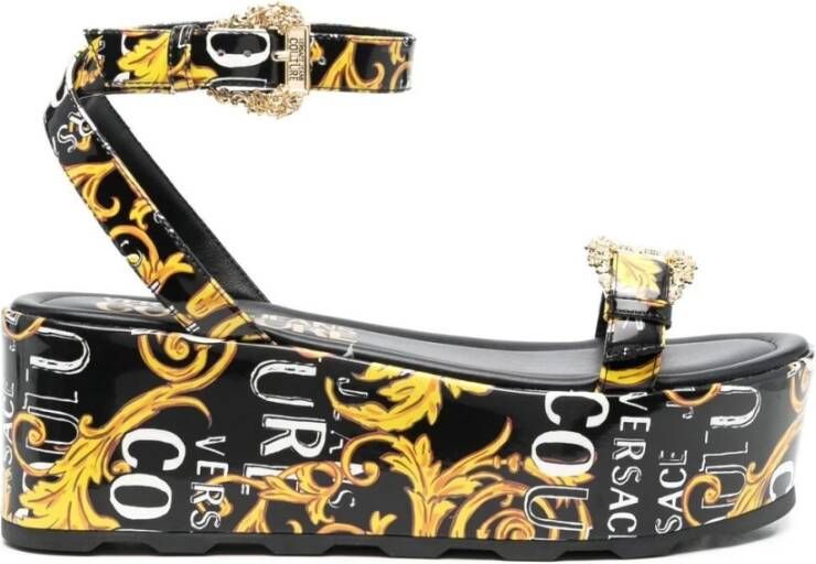 Versace Jeans Couture Multikleurige platte sandalen Multicolor Dames