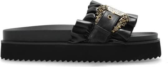 Versace Jeans Couture Platform slides Black Dames