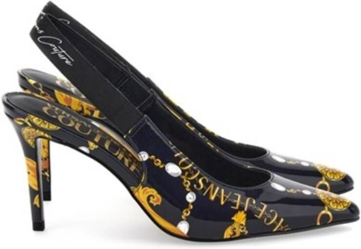 Versace Jeans Couture Zwarte Pumps voor Vrouwen Multicolor Dames