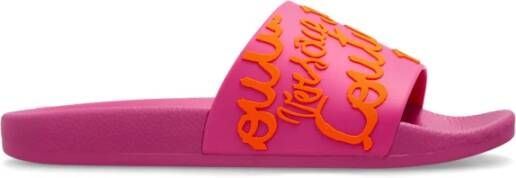 Versace Jeans Couture Rubberen slides met logo Pink Dames