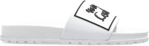 Versace Jeans Couture Rubberen slides met logo White Dames