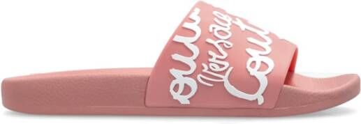 Versace Jeans Couture Rubberen slippers met logo Pink Dames