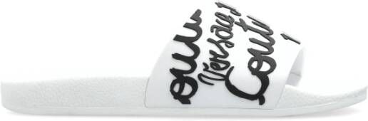 Versace Jeans Couture Rubberen slippers met logo White Dames