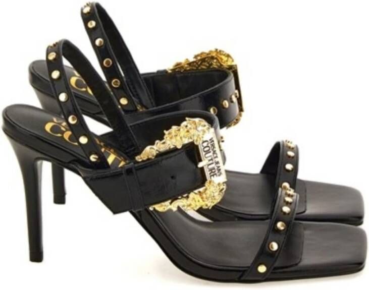 Versace Jeans Couture Zwarte Sandalen voor Vrouwen Black Dames