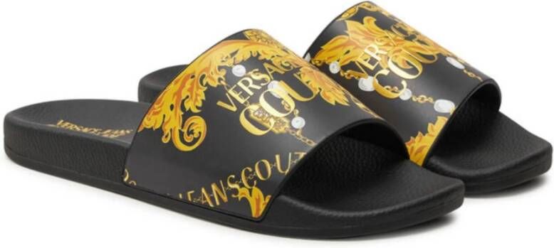 Versace Jeans Couture Slides met logo Black Dames