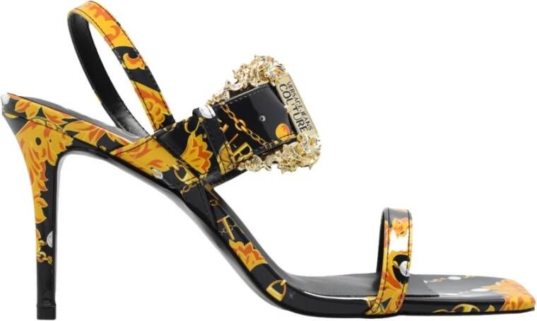 Versace Jeans Couture Zwarte Sandalen Stijlvol Model Zwart Dames