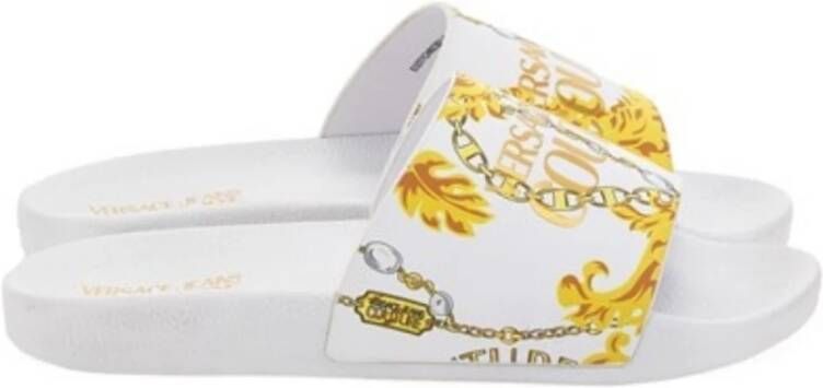 Versace Jeans Couture Slippers met logo White Dames