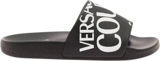 Versace Jeans Couture Stijlvolle Unisex Versace Ciabatta Sliders Black Dames