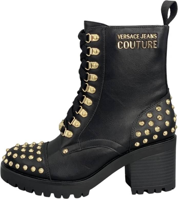 Versace Jeans Couture Stijlvolle Eco-Leren Laarzen Black Dames