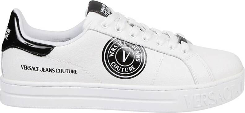 Versace Jeans Couture Witte Sneakers met Zwarte Details White Heren