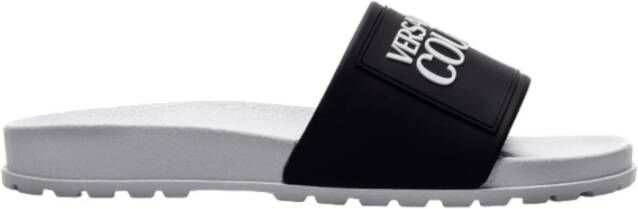 Versace Jeans Couture Zomerse Stijl Sliders 74Ya3Sq2 71353 L01 B W Black Heren