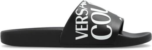 Versace Jeans Couture Slides met logo Black Dames