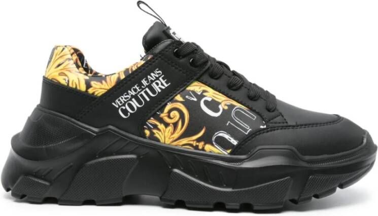 Versace Jeans Couture Zwart Goud Speedtrack Sneakers Black Heren