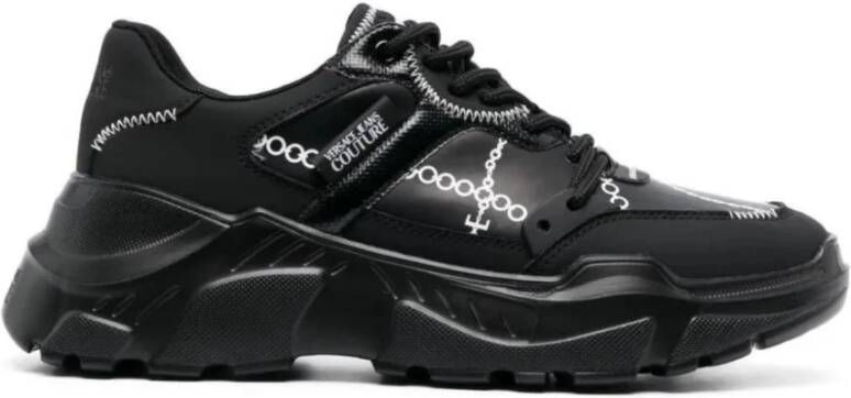 Versace Jeans Couture Zwarte Sneakers voor Mannen Aw24 Black Heren